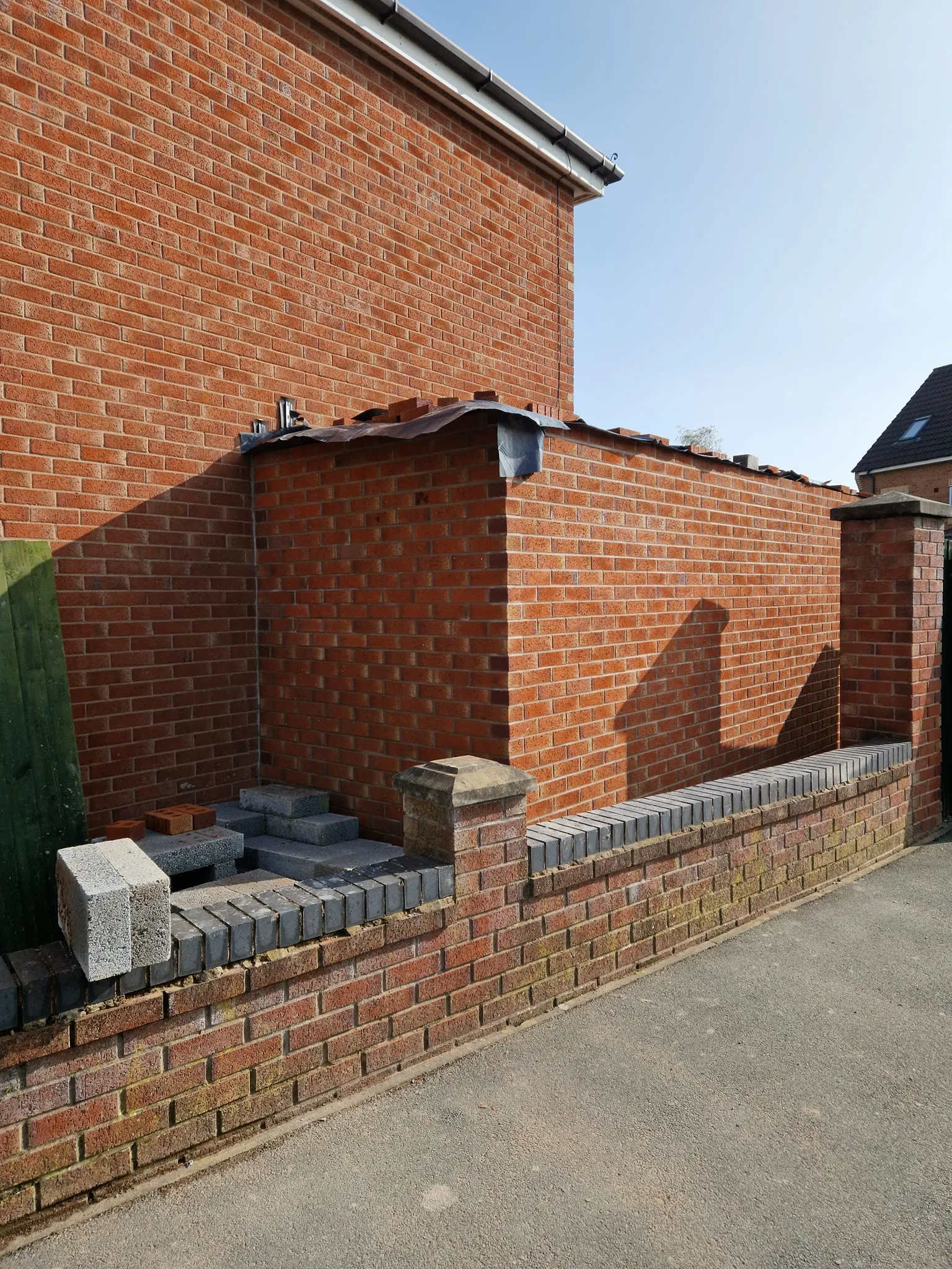 outer wall with new wall